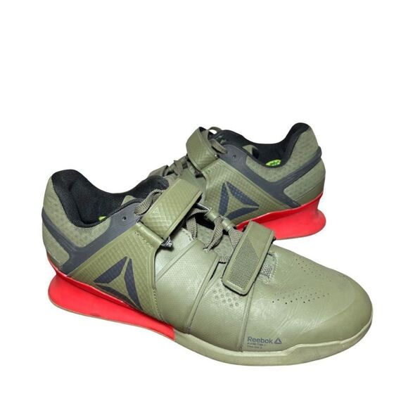 Men Reebok Legacy Lifter Army Green and Red size 12 - Picture 3 of 5